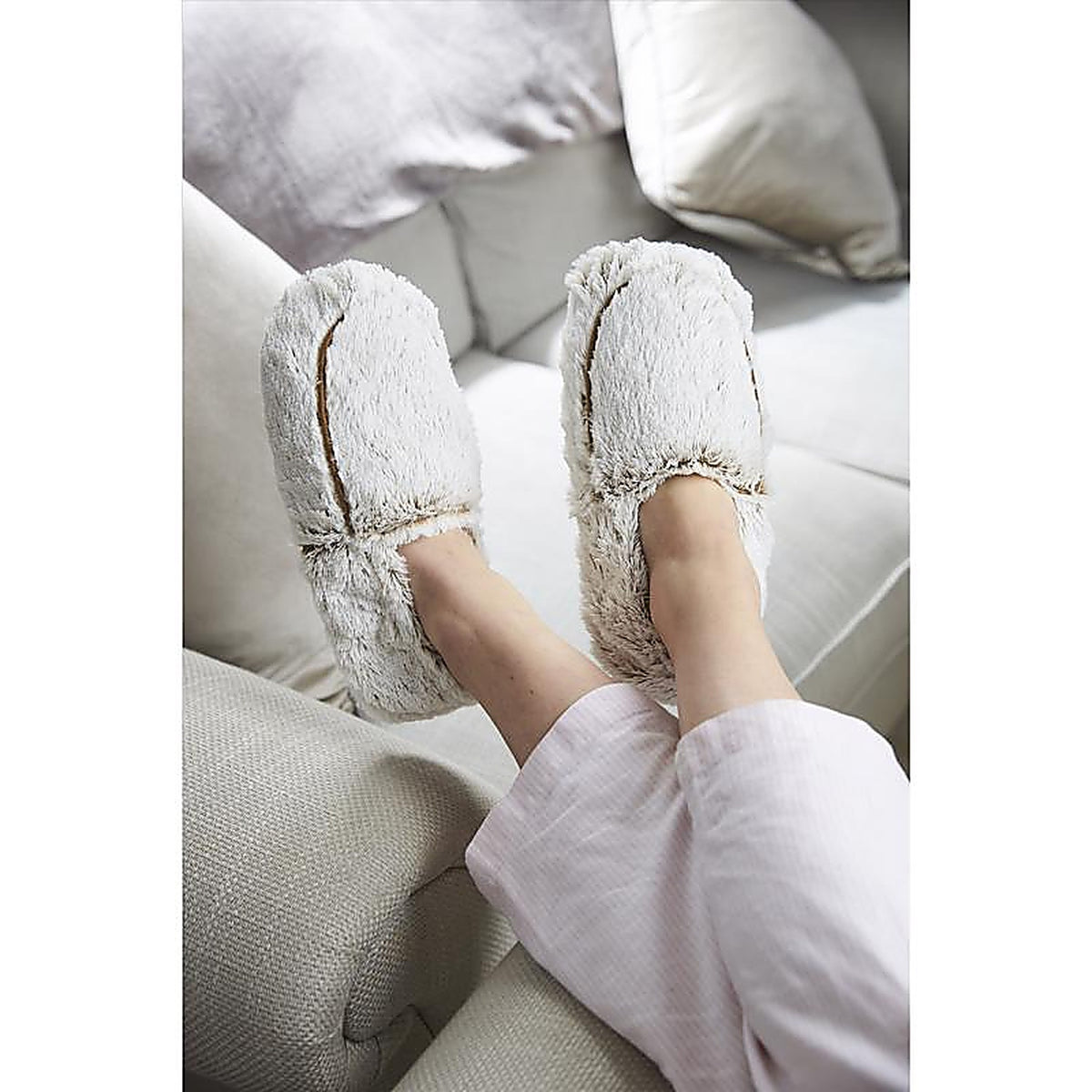 Warmies FW-SLI-MB Marshmallow Slippers Brown/Gray
