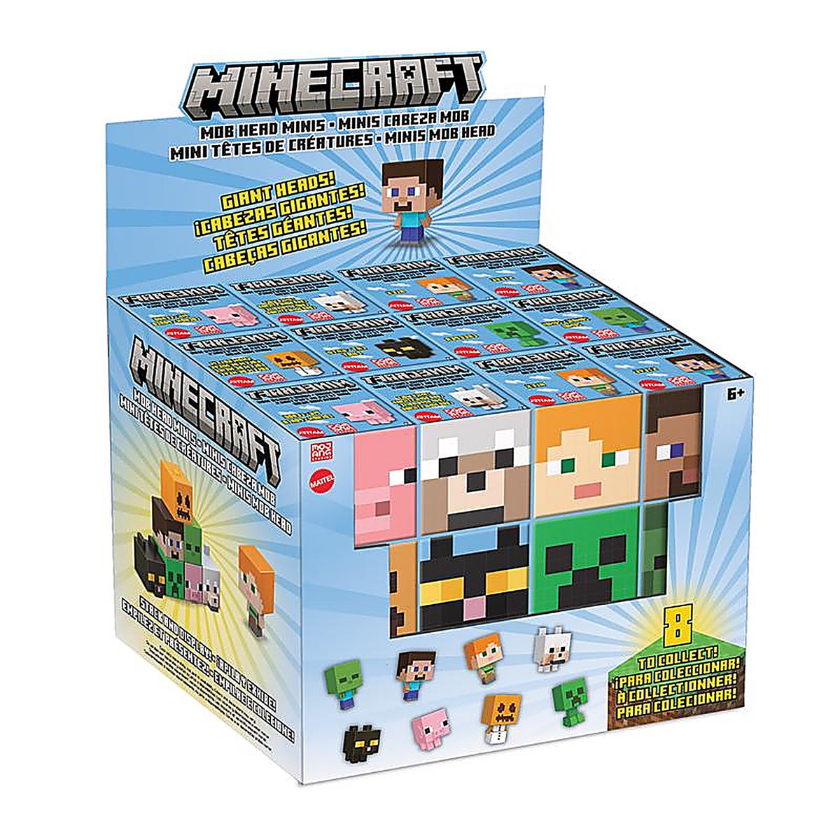 Mattel HDV64 MOB Head Mini Minecraft Figure Multicolored 1 pc