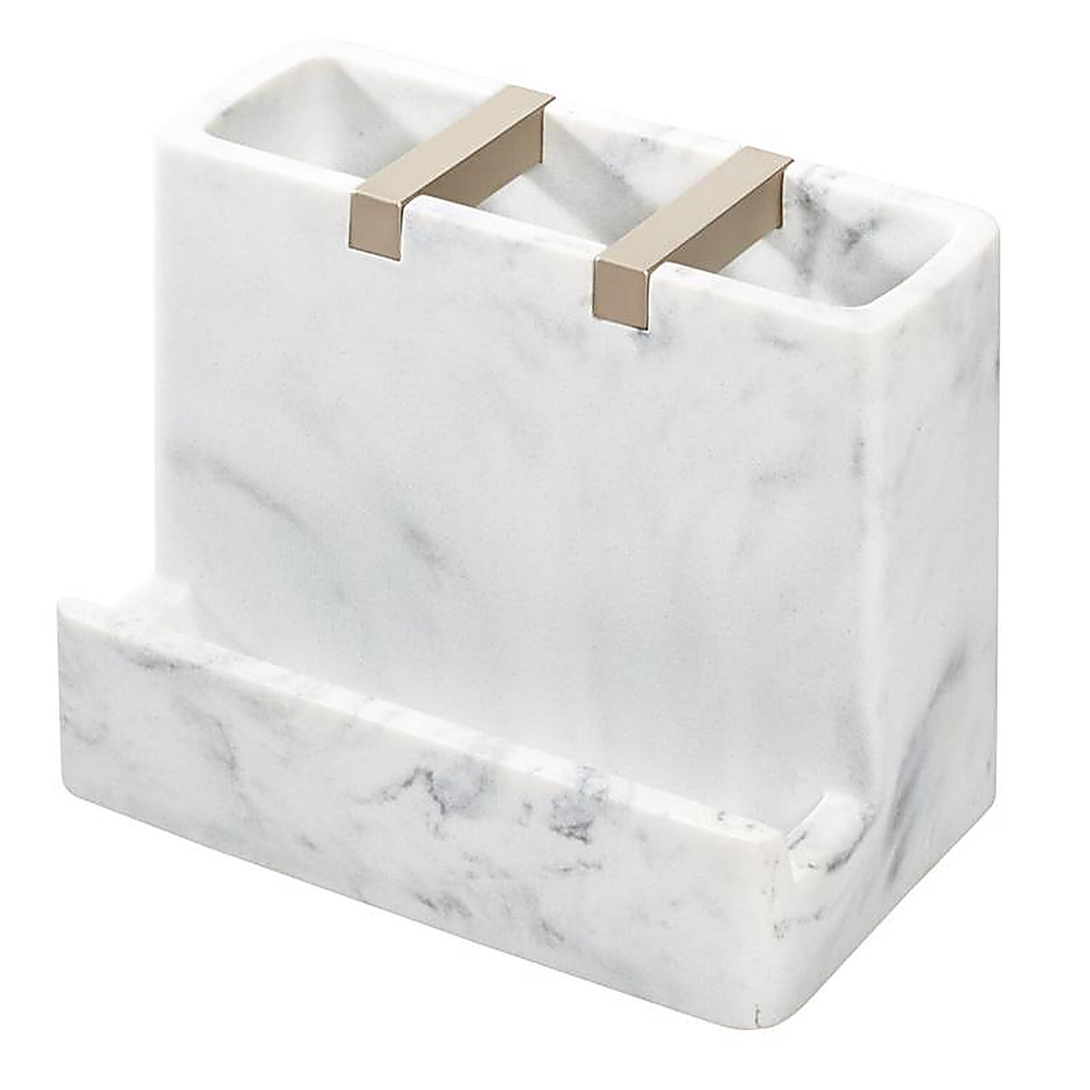 InterDesign 28250 Dakota Satin White Marble Plastic/Steel Toothbrush Holder