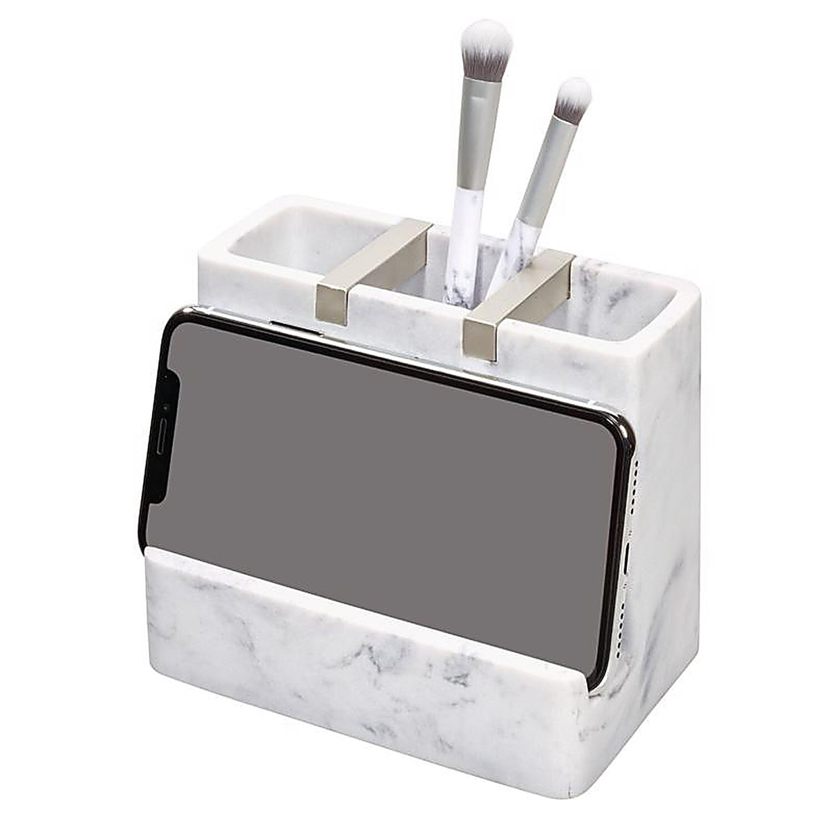 InterDesign 28250 Dakota Satin White Marble Plastic/Steel Toothbrush Holder