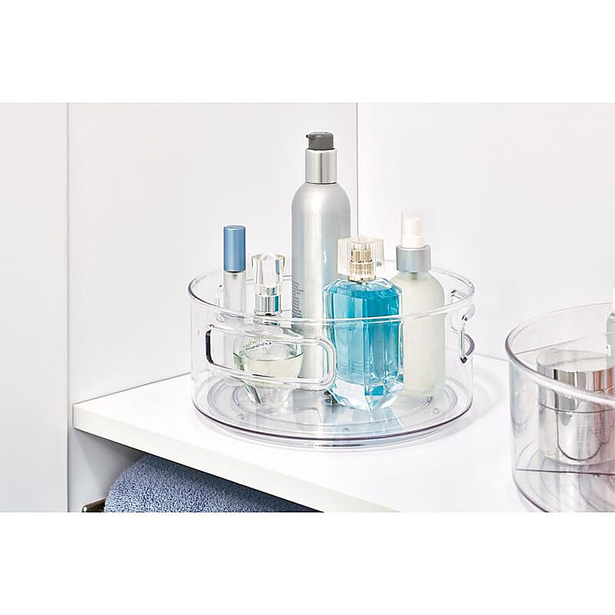 InterDesign 3850 Clear Divided Kitchen Bin 4.5 in. H X 11.5 in. W X 11.5 in. D