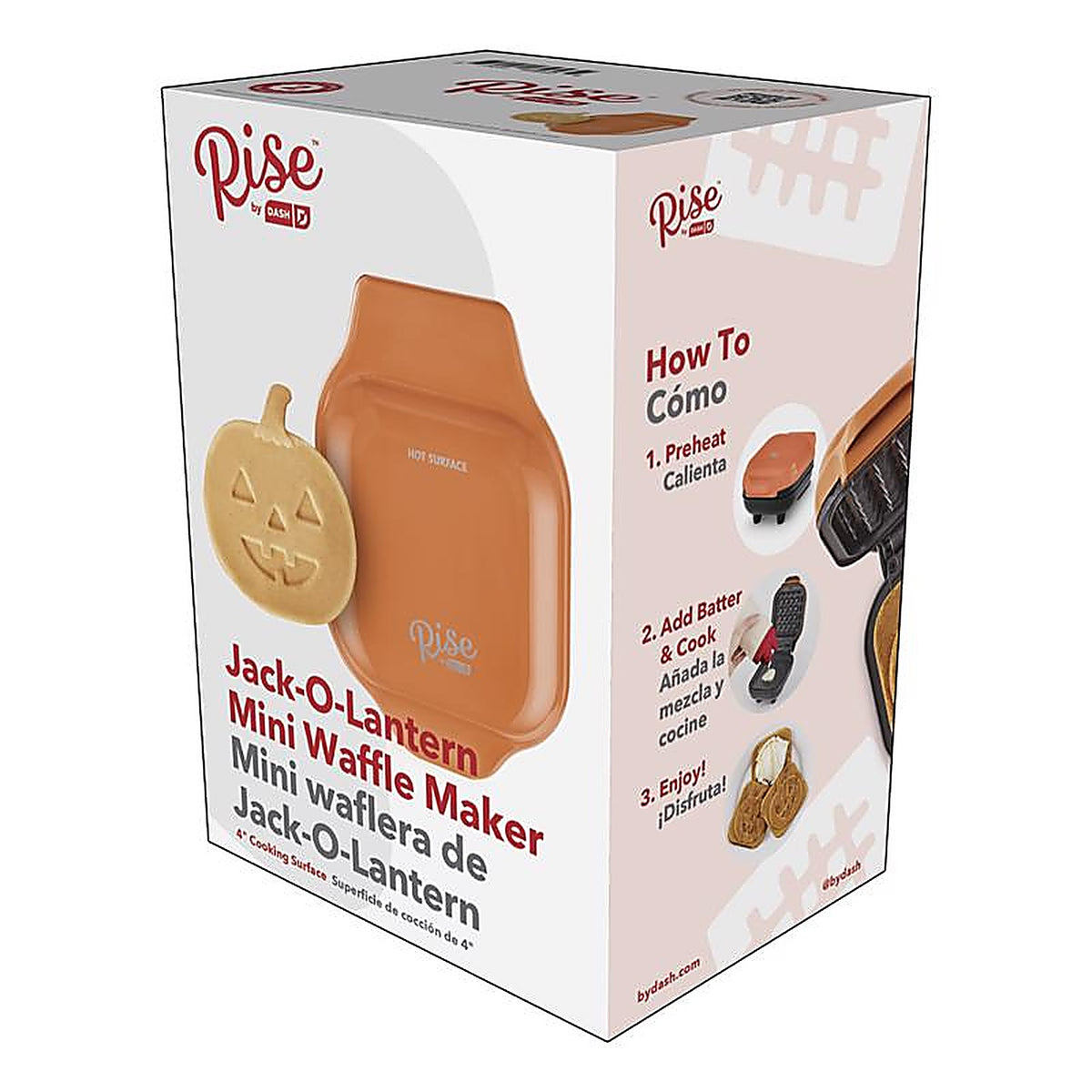 Rise by Dash RMWP001GBOP06 Jack-O-Lantern Orange Plastic Waffle Maker