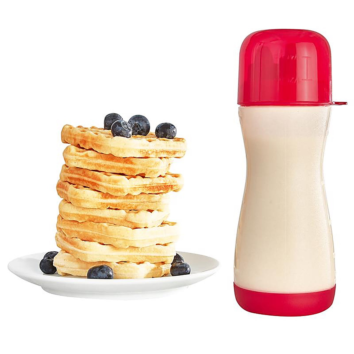 Rise by Dash RBB500GBRR16 Clear/Red ABS Plastic Batter Bottle 2 cups