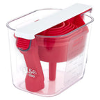 Rise by Dash RSMS150GBRR24 Plastic Clear/Red Measuring Cup Set