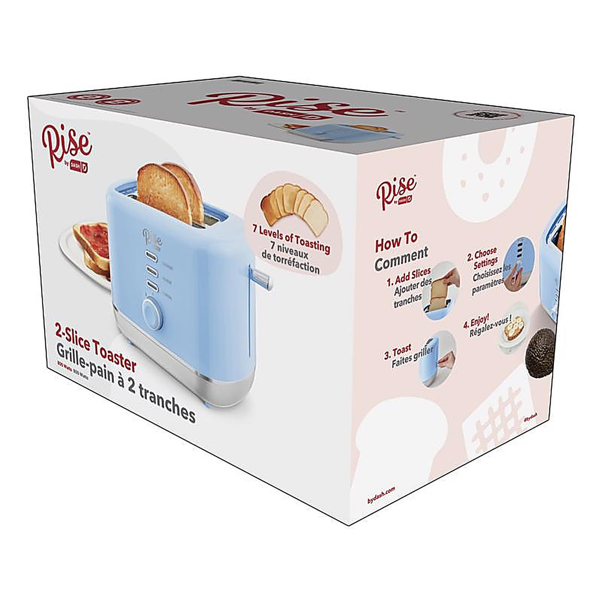 Rise by Dash RTT200GBSK06 Plastic Blue 2 slot Toaster 7.4 in. H X 7.2 in. W X 11.1 in. D