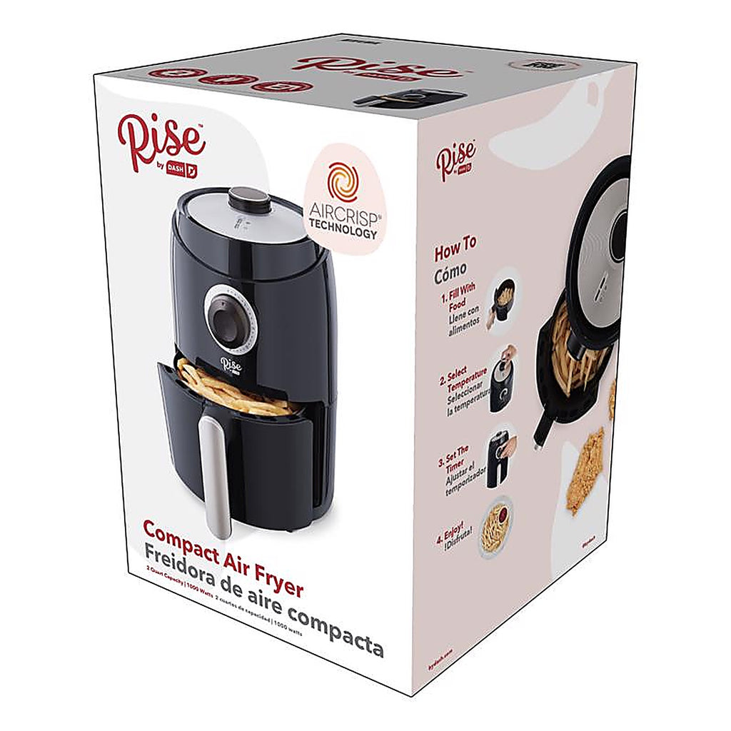 Rise by Dash RCAF160GBBK02 Black 2 qt Air Fryer