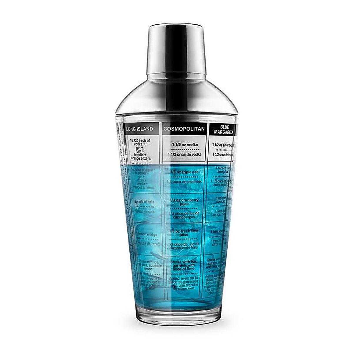 Final Touch FTA1831 16 oz Clear Glass/Stainless Steel Cocktail Shaker