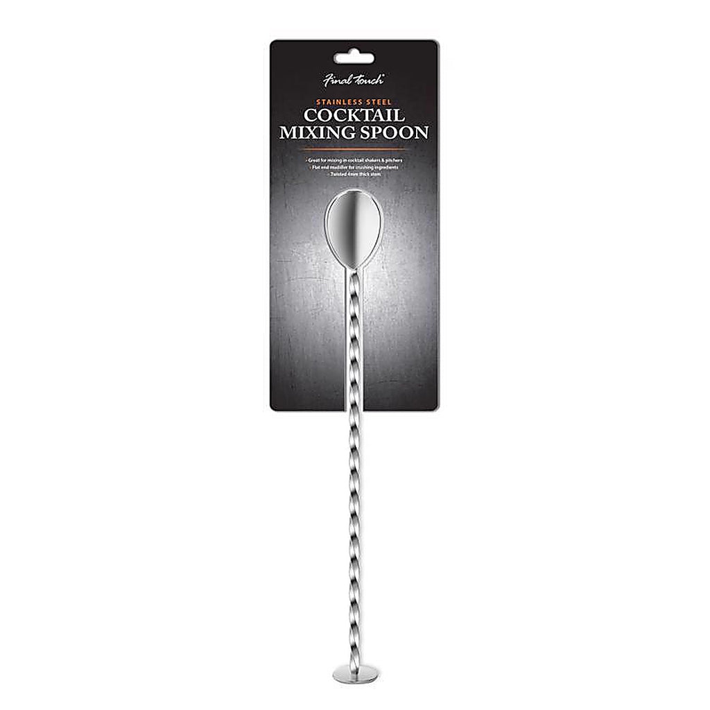 Final Touch FTA7010 Silver Stainless Steel Cocktail Mixing Spoon