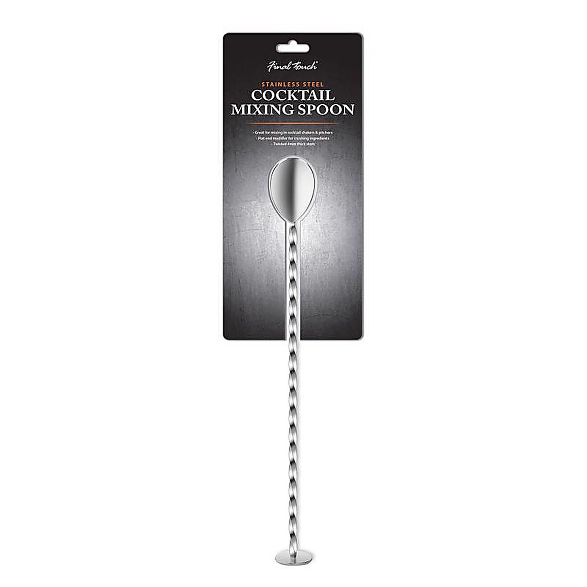 Final Touch FTA7010 Silver Stainless Steel Cocktail Mixing Spoon