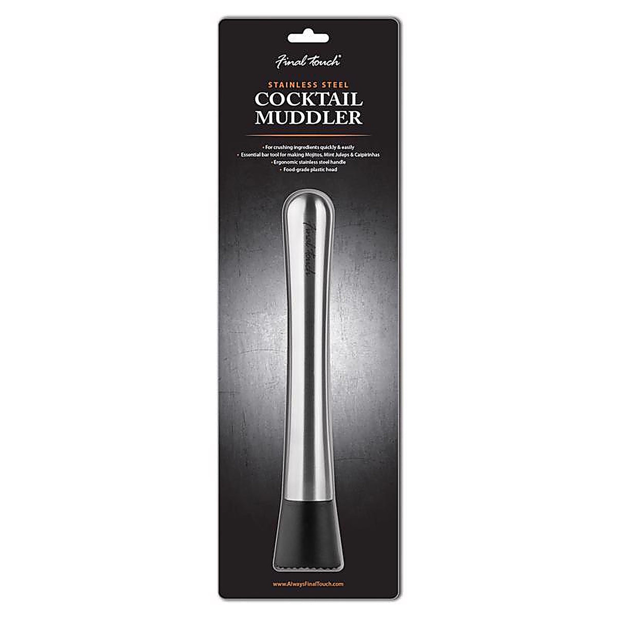 Final Touch FTA7012 Black/Silver Plastic/Stainless Steel Muddler
