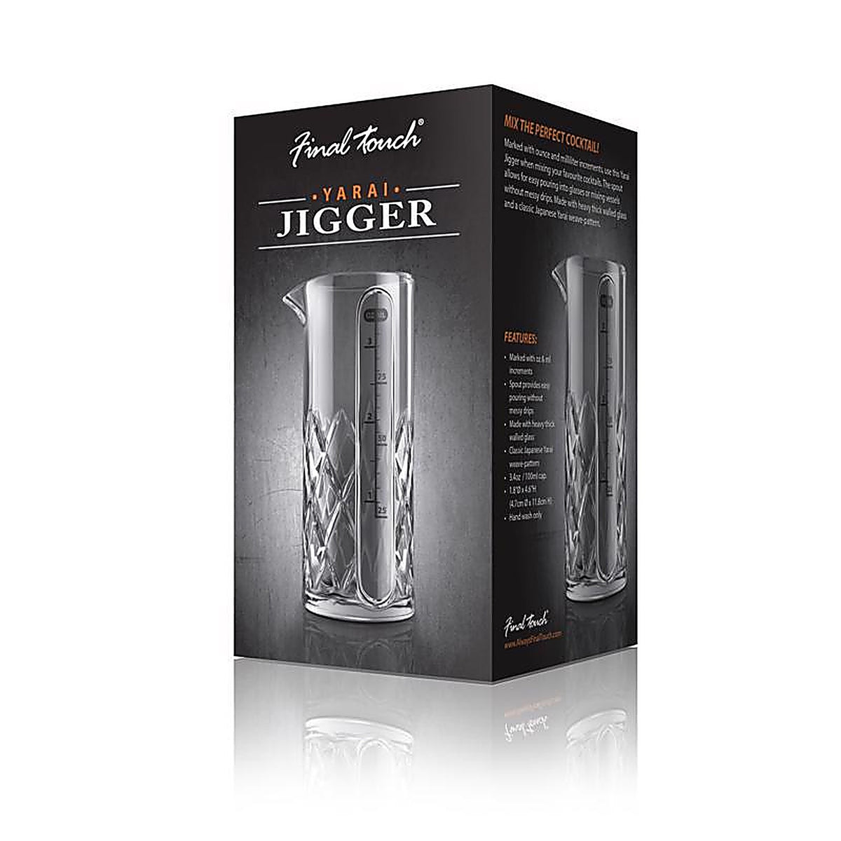 Final Touch FTA7035 3.4 oz Clear Glass Jigger