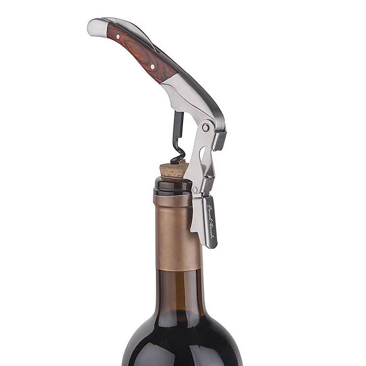 Final Touch FTA7112 Multicolored Stainless Steel/Wood Waiters Corkscrew