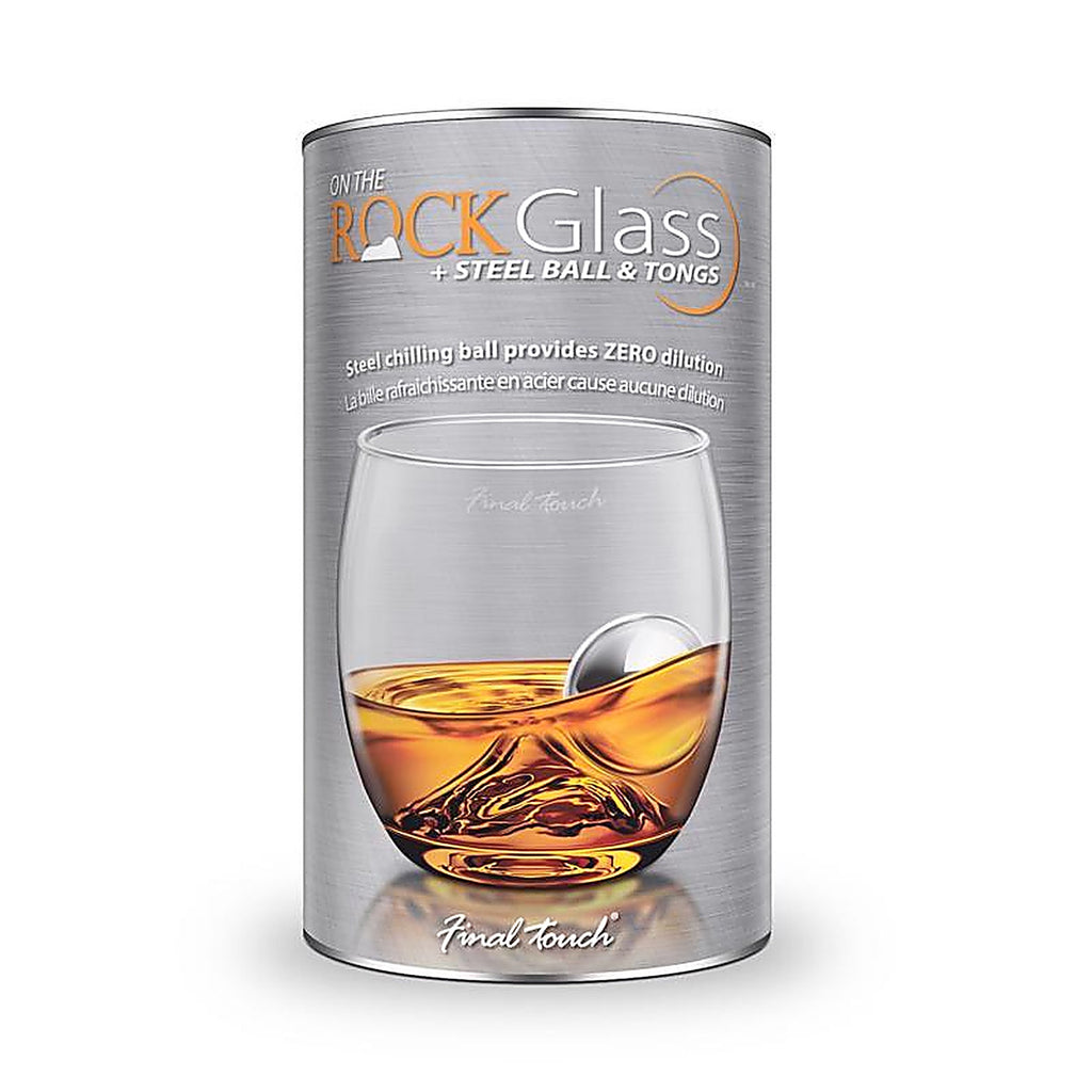 Final Touch GS349 8 oz Clear/Silver Glass/Stainless Steel Chilling Ball Set