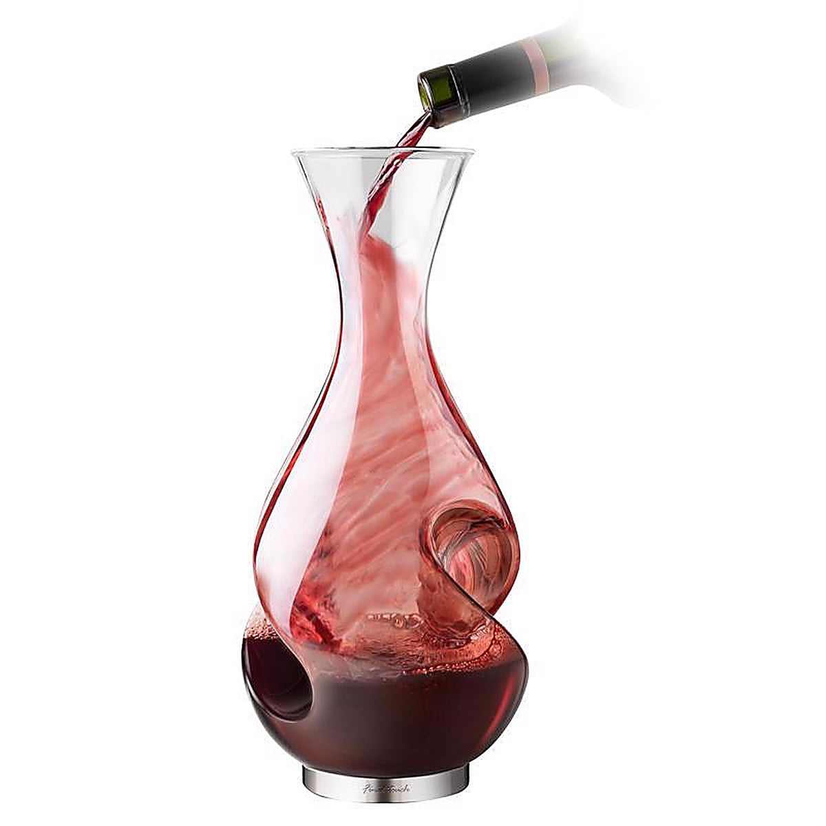 Final Touch WDA650 25.4 oz Clear Glass/Stainless Steel Aerating Wine Pourer