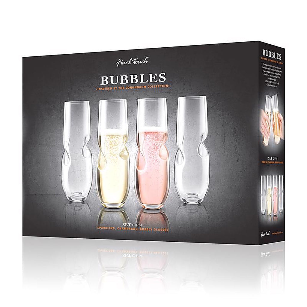 Final Touch GG5006 10 oz Clear Glass Stemless Champagne Flutes