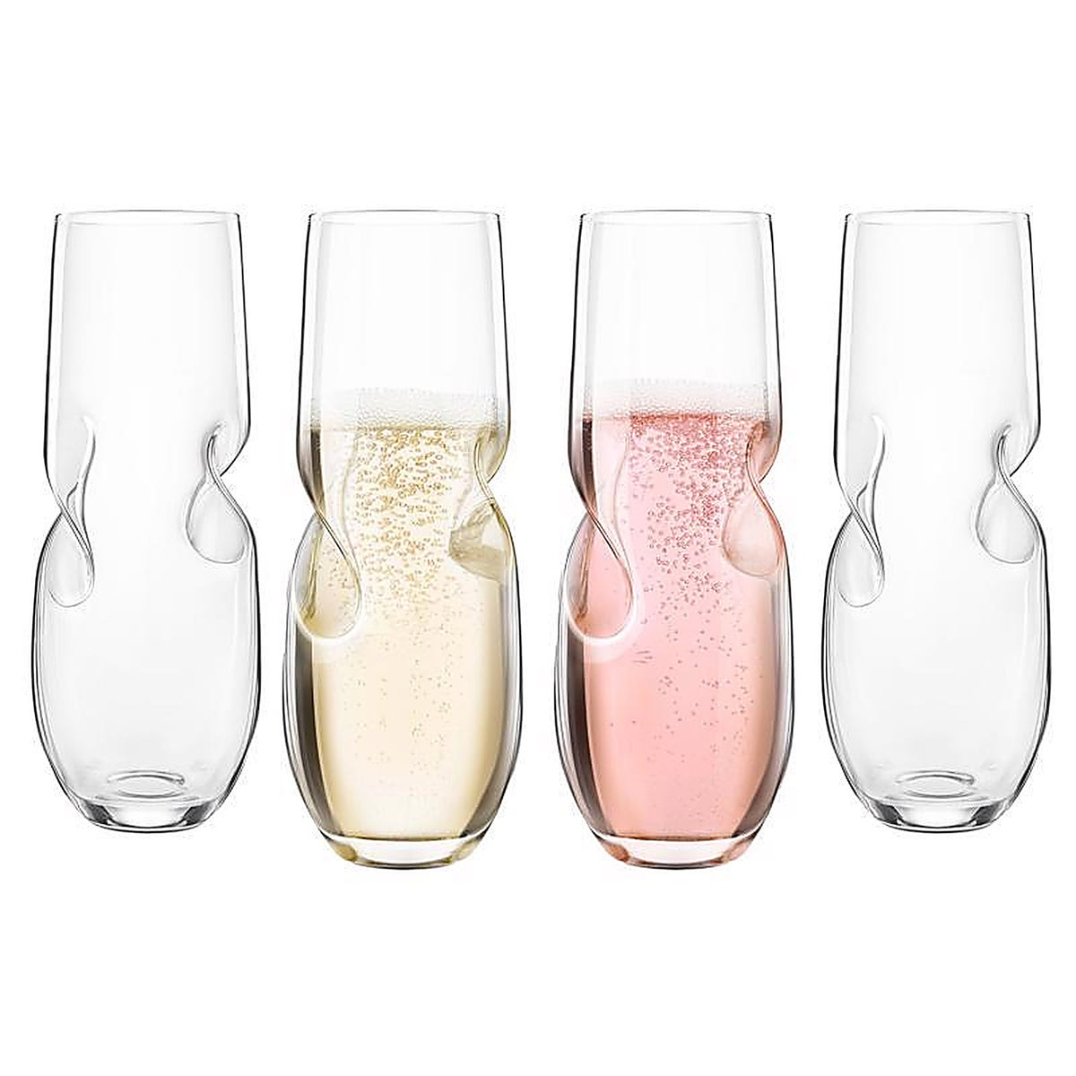 Final Touch GG5006 10 oz Clear Glass Stemless Champagne Flutes