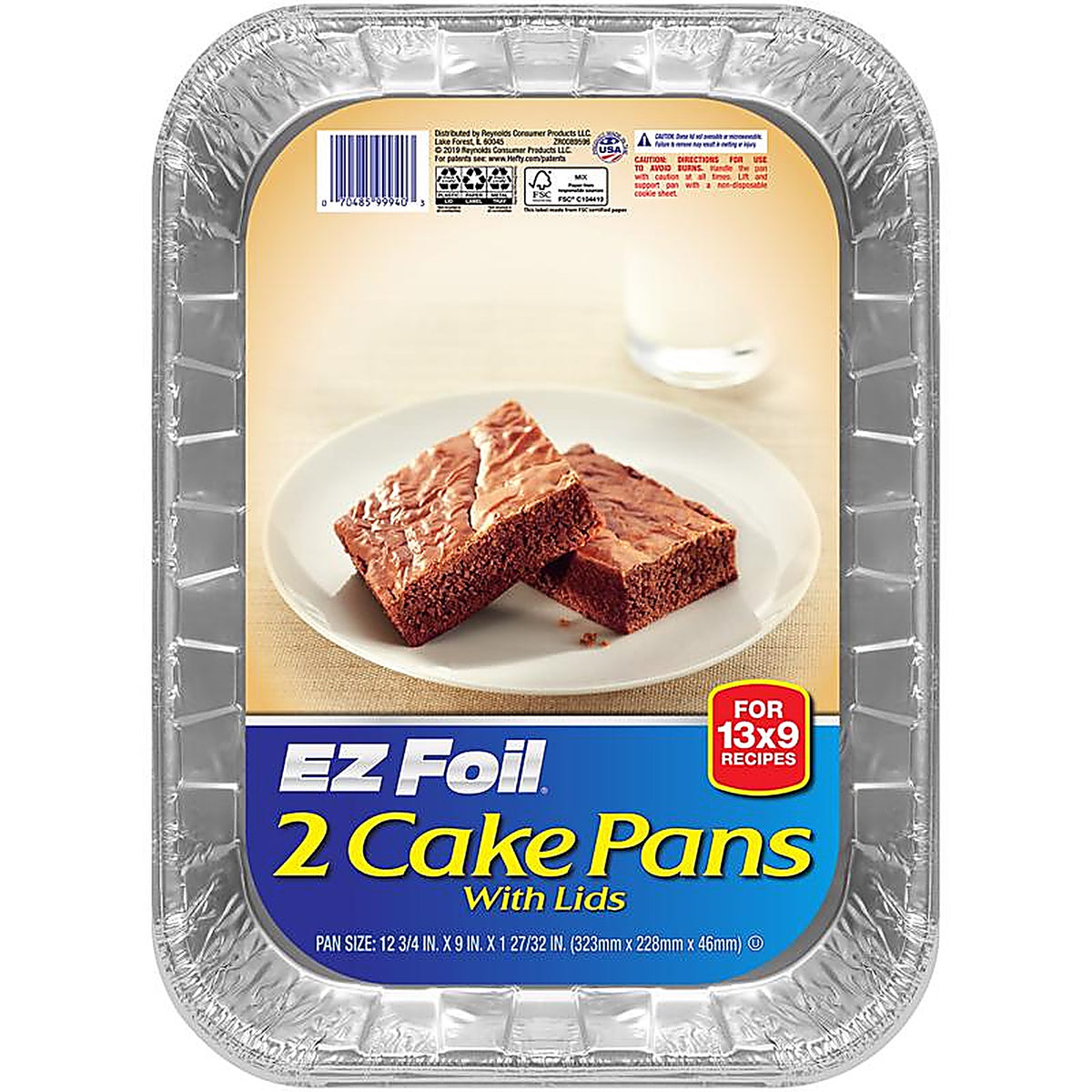 Hefty - Z99940 - Ez Foil 9 In. W X 13 In. L Cake Pan 2 Piece
