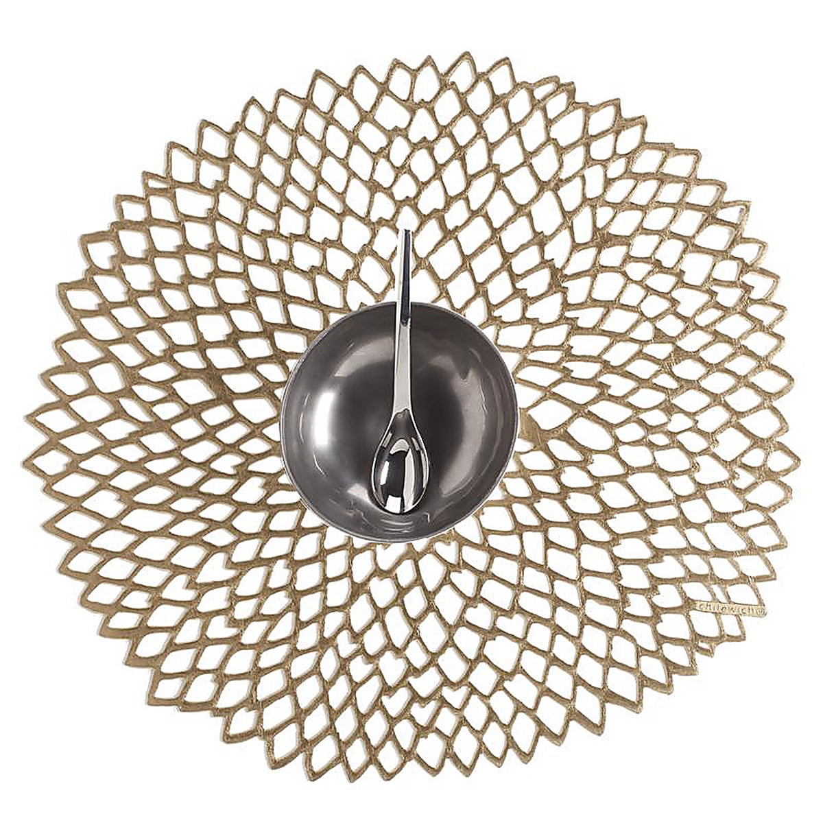 Chilewich - 100142-006 - Terrastrand Brass Vinyl Placemats 15 In. L X 14 In. W