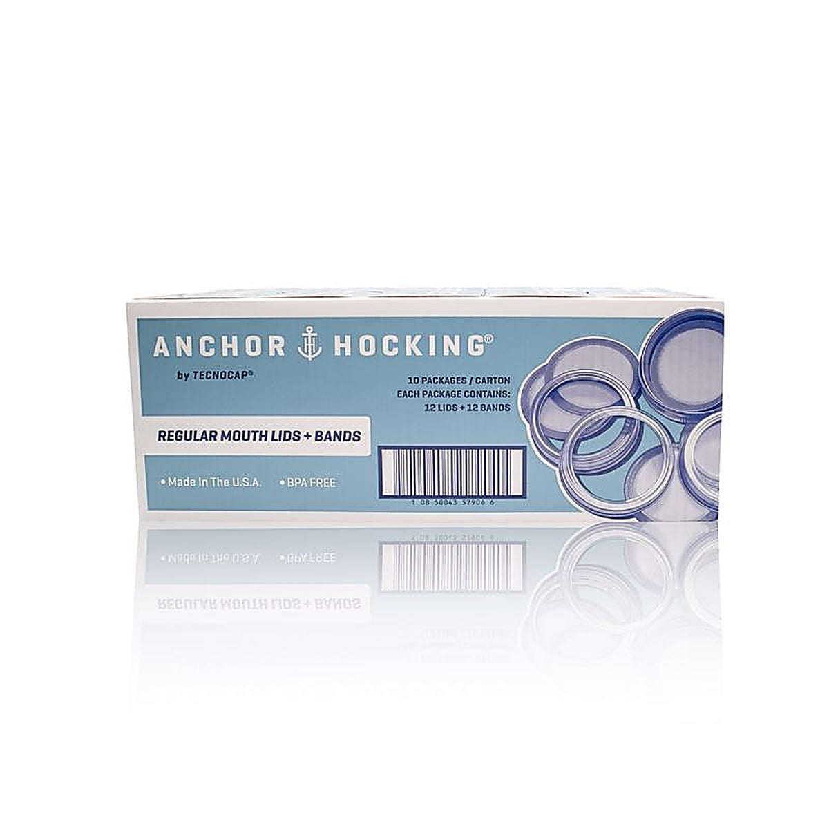 Tecnocap - HCR10TRB-G - Anchor Hocking Regular Mouth Canning Lids and Bands 12 Pack