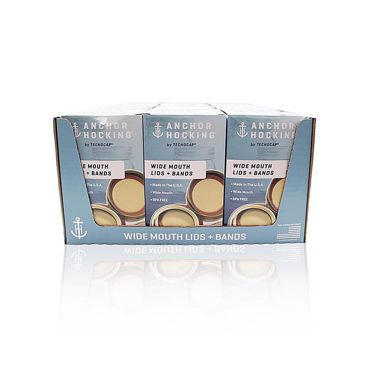 Tecnocap - HCR12TWB-G - Anchor Hocking Wide Mouth Canning Lids and Bands 12 Pack
