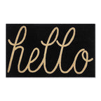 First Concept - FC-72022 - 18 In. W X 30 In. L Black Hello Coir Door Mat
