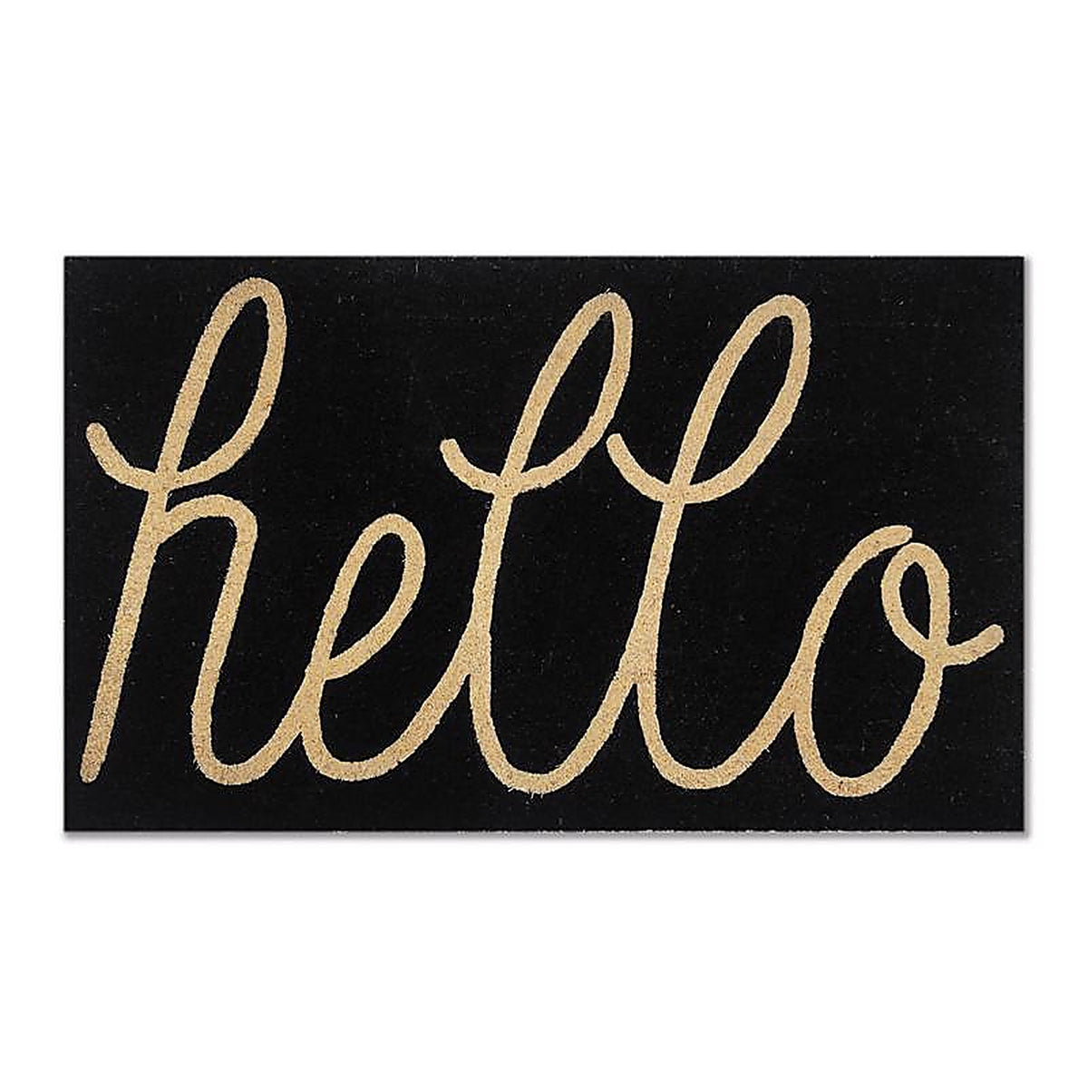First Concept - FC-72022 - 18 In. W X 30 In. L Black Hello Coir Door Mat