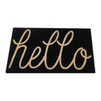 First Concept - FC-72022 - 18 In. W X 30 In. L Black Hello Coir Door Mat