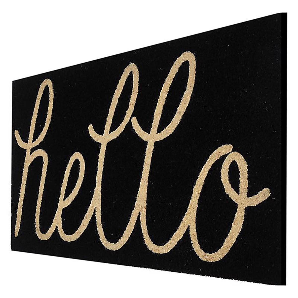 First Concept - FC-72022 - 18 In. W X 30 In. L Black Hello Coir Door Mat