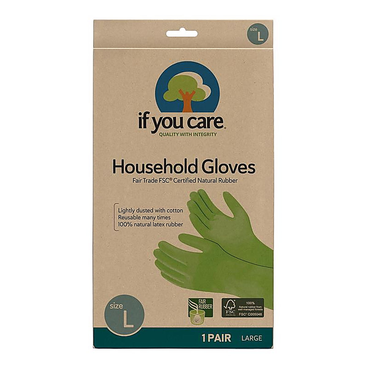 If You Care - J25029 - Green Rubber Large Latex Household Gloves