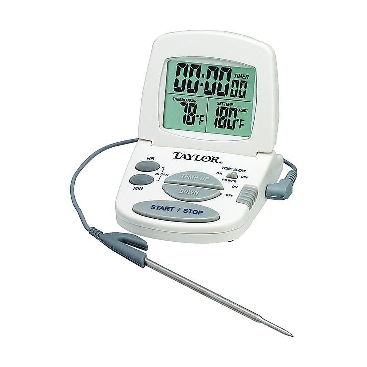 Taylor 1470N Instant Read Digital Probe Thermometer w/ Alarm & Timer