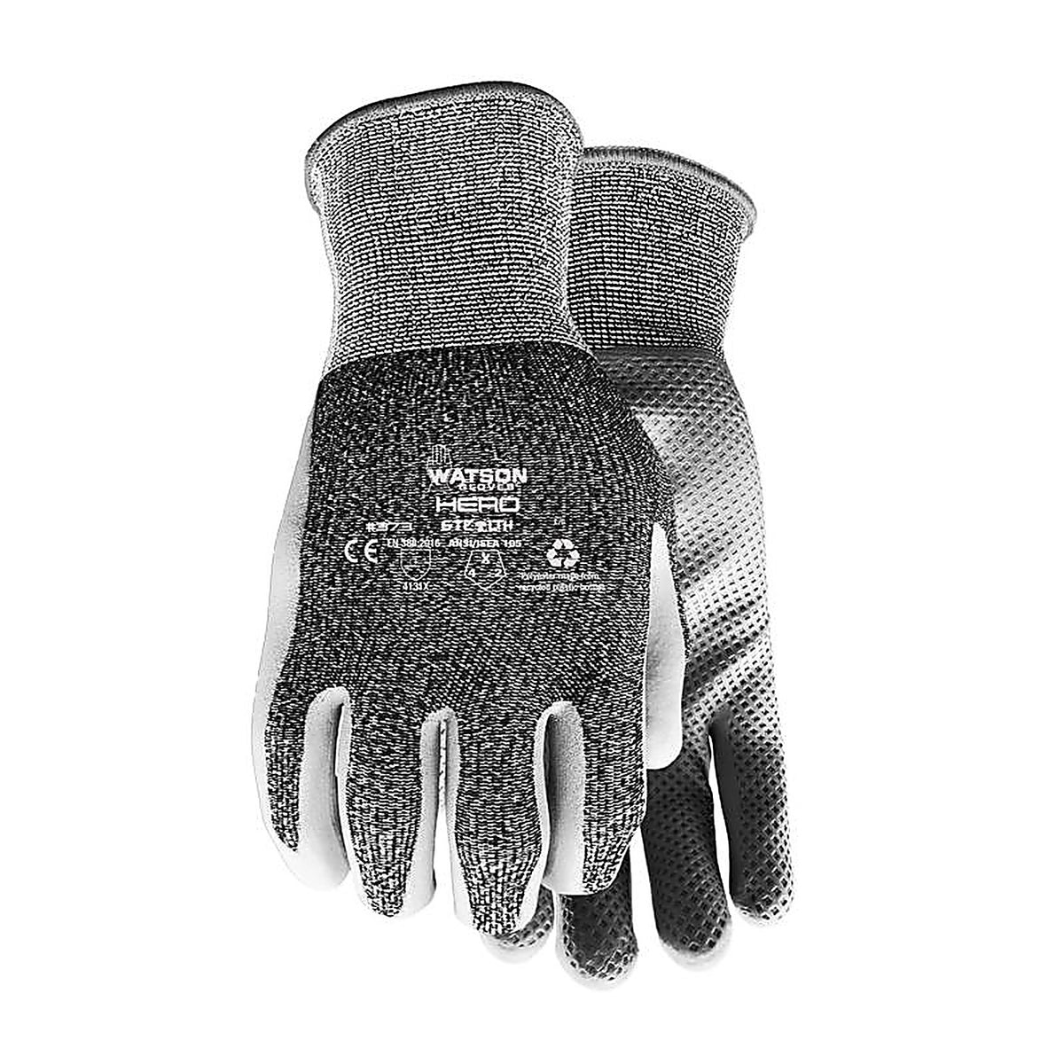 Watson Gloves - 373-X - Stealth XL Nitrile/Polyester Knit Hero Black Gloves