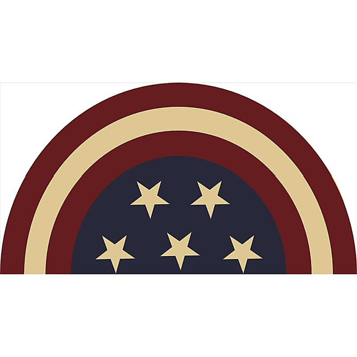 Rockport Premium - VBC1828-AM01 - Americana 18 In. W X 28 In. L Multi-Color Half Moon Star Coir Door Mat