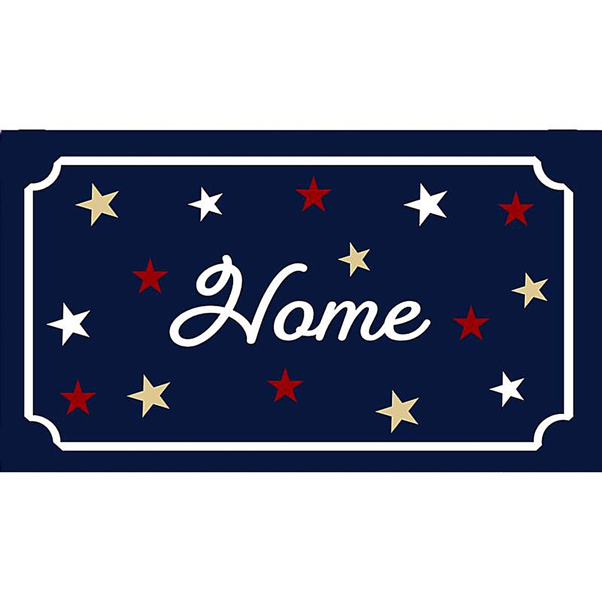 Rockport Premium - VBC1828-AM34 - Americana 18 In. W X 28 In. L Multi-Color Home with Stars Coir Door Mat