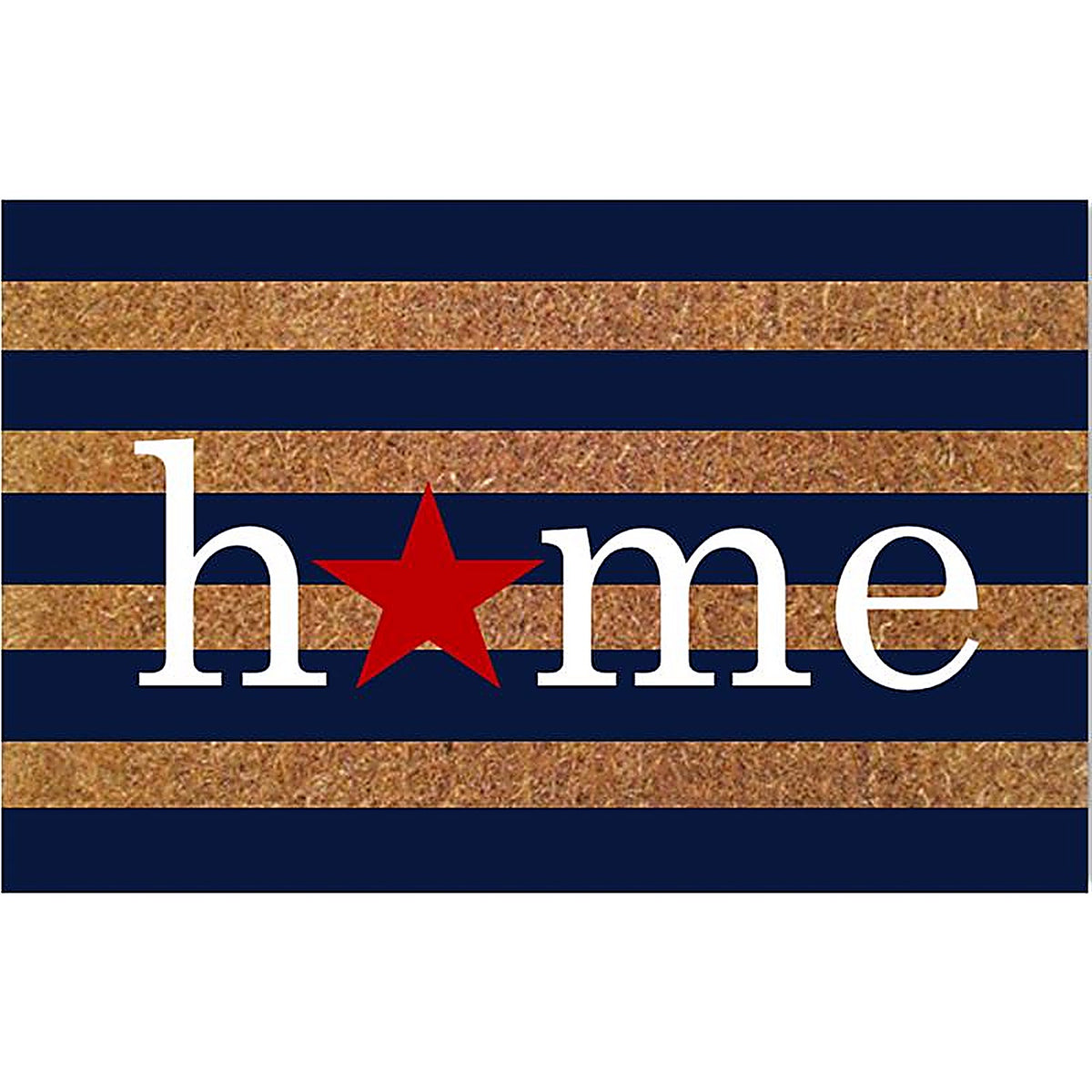 Rockport Premium - VBC1828-AM93 - Americana 18 In. W X 28 In. L Multi-Color Home with Red Star Coir Door Mat