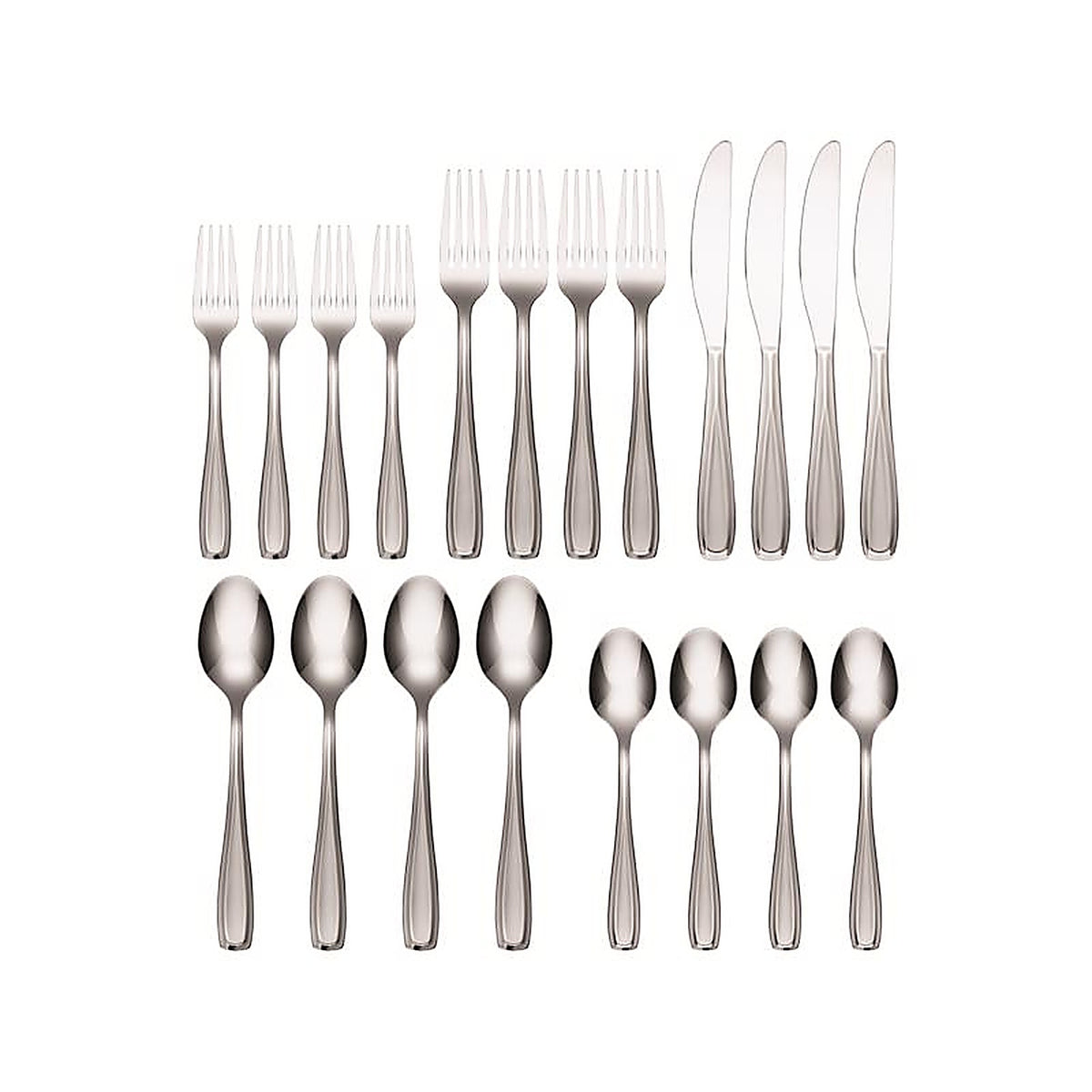 Cambridge - 426920CSLG12 - Waylen Sand Silver Stainless Steel Casual Flatware Set 20 Piece