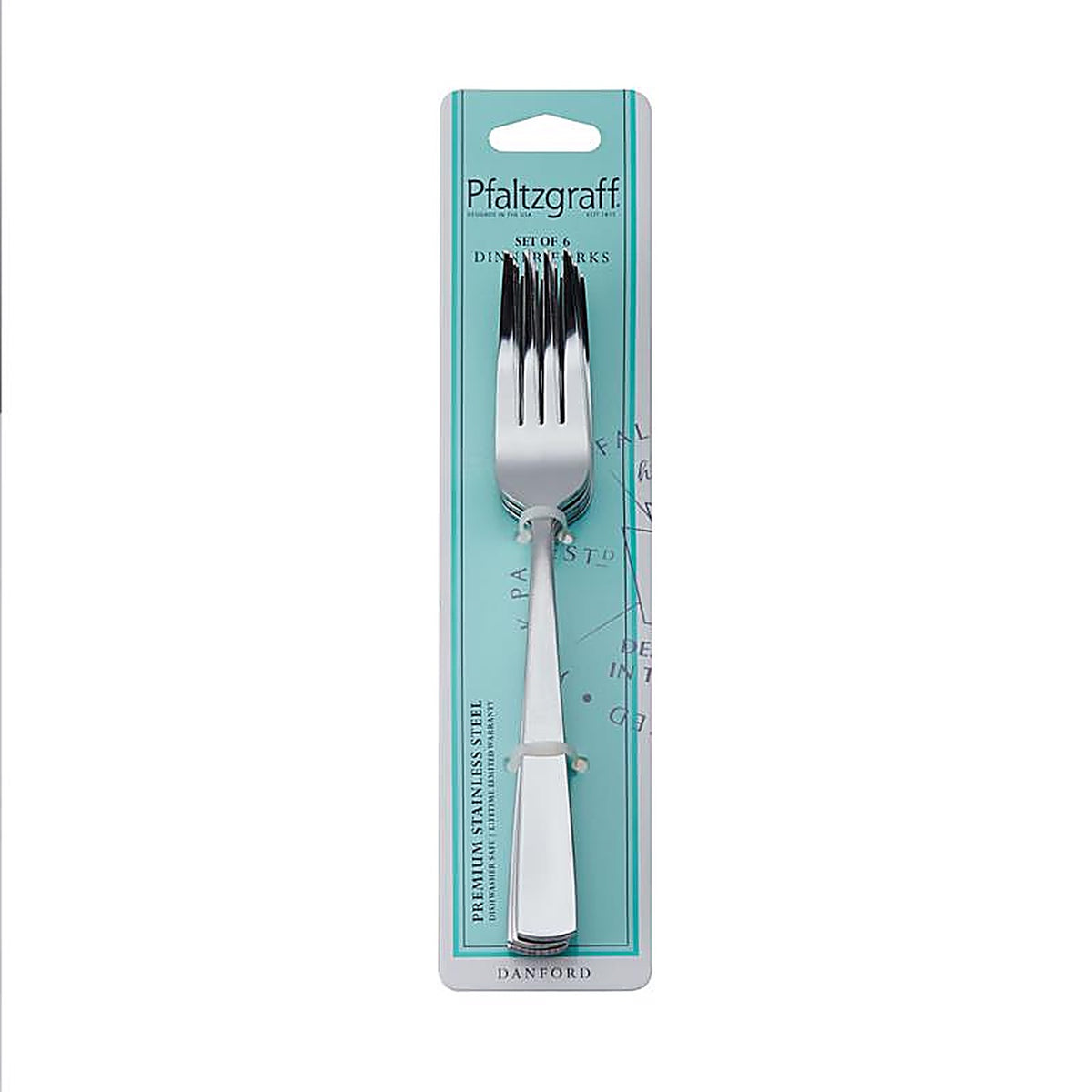 Pfaltzgraff - 5243535 - Silver Stainless Steel Dinner Fork Dinner Fork Set 6 Piece