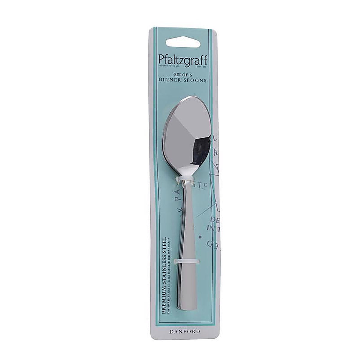 Pfaltzgraff - 5243533 - Silver Stainless Steel Danford Dinner Spoon Set 6 Piece