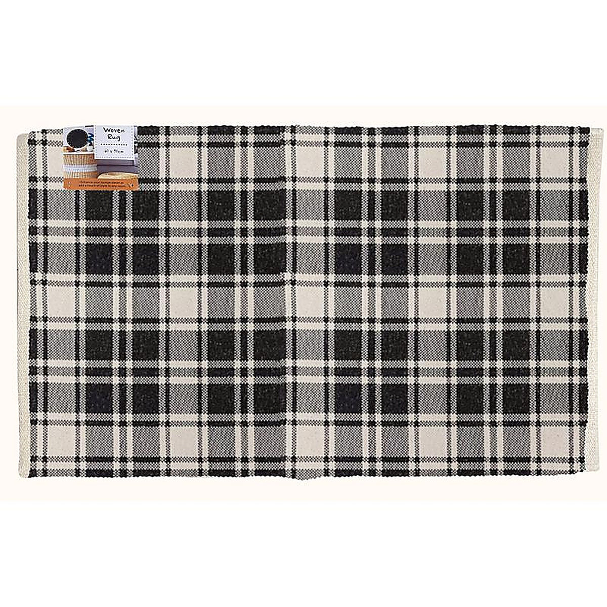 First Concept - FC-72030 - 36 In. W X 24 In. L Black/White Checkered Polyester Accent Rug