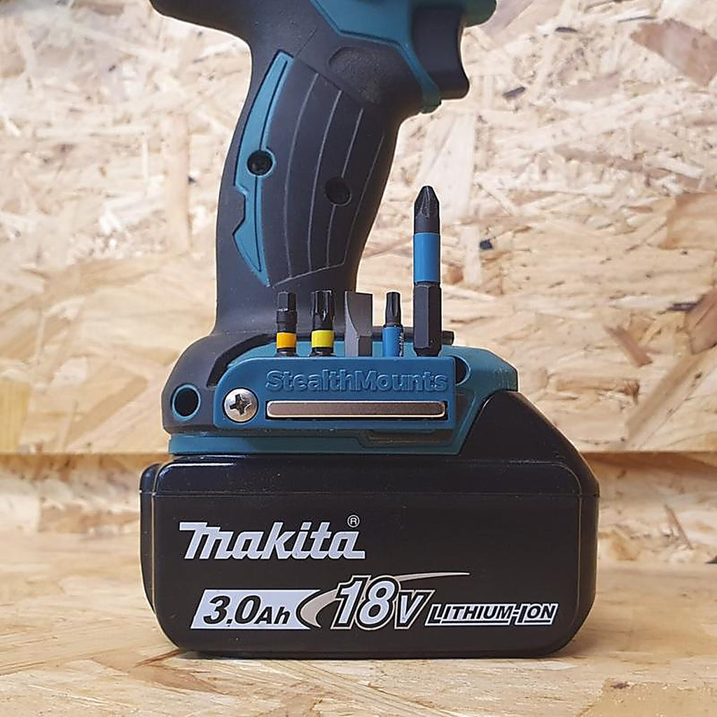 StealthMounts - BH-MK-BLU-2 - Bit Holders Compatible with Makita Lxt; Blue Abs Magnetic Bit Holder 2 Pack