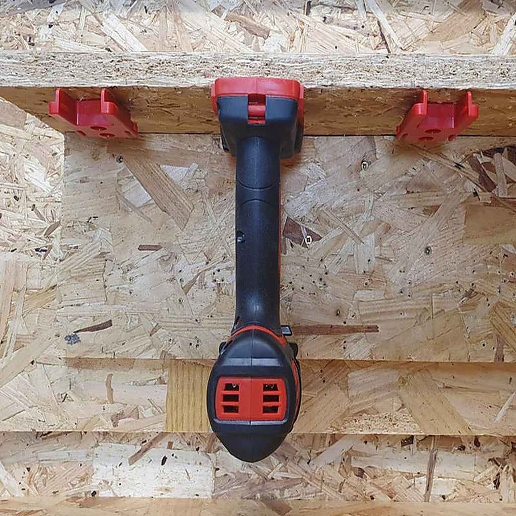 StealthMounts - TM-MW18-RED-4 - Tool Holders Compatible with Milwaukee M18; Red Abs Tool Holder 4 Pack