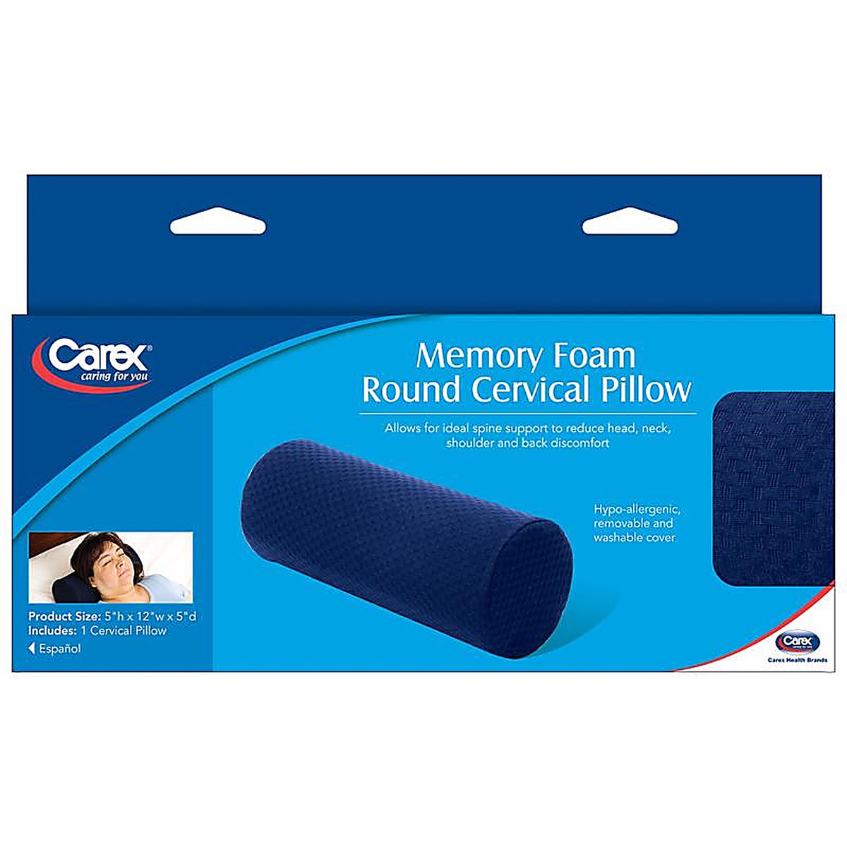 Carex - FGP10900 0000 - Health Brands Navy Pillow 1 Pack