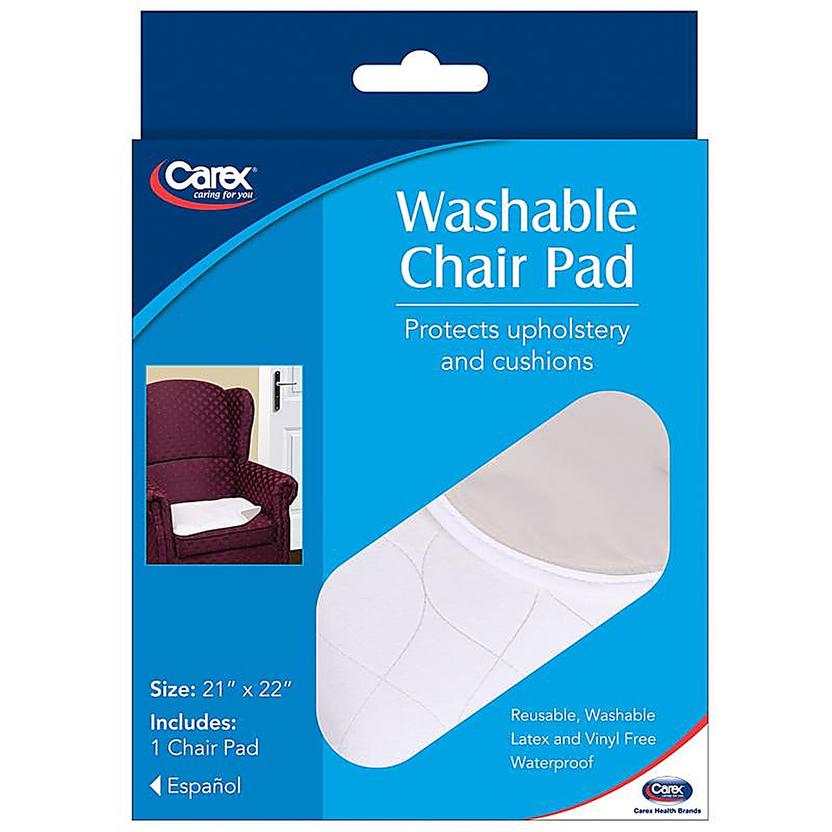 Carex - FGP30300 0000 - Health Brands White Washable Chair Pad 1 Pack