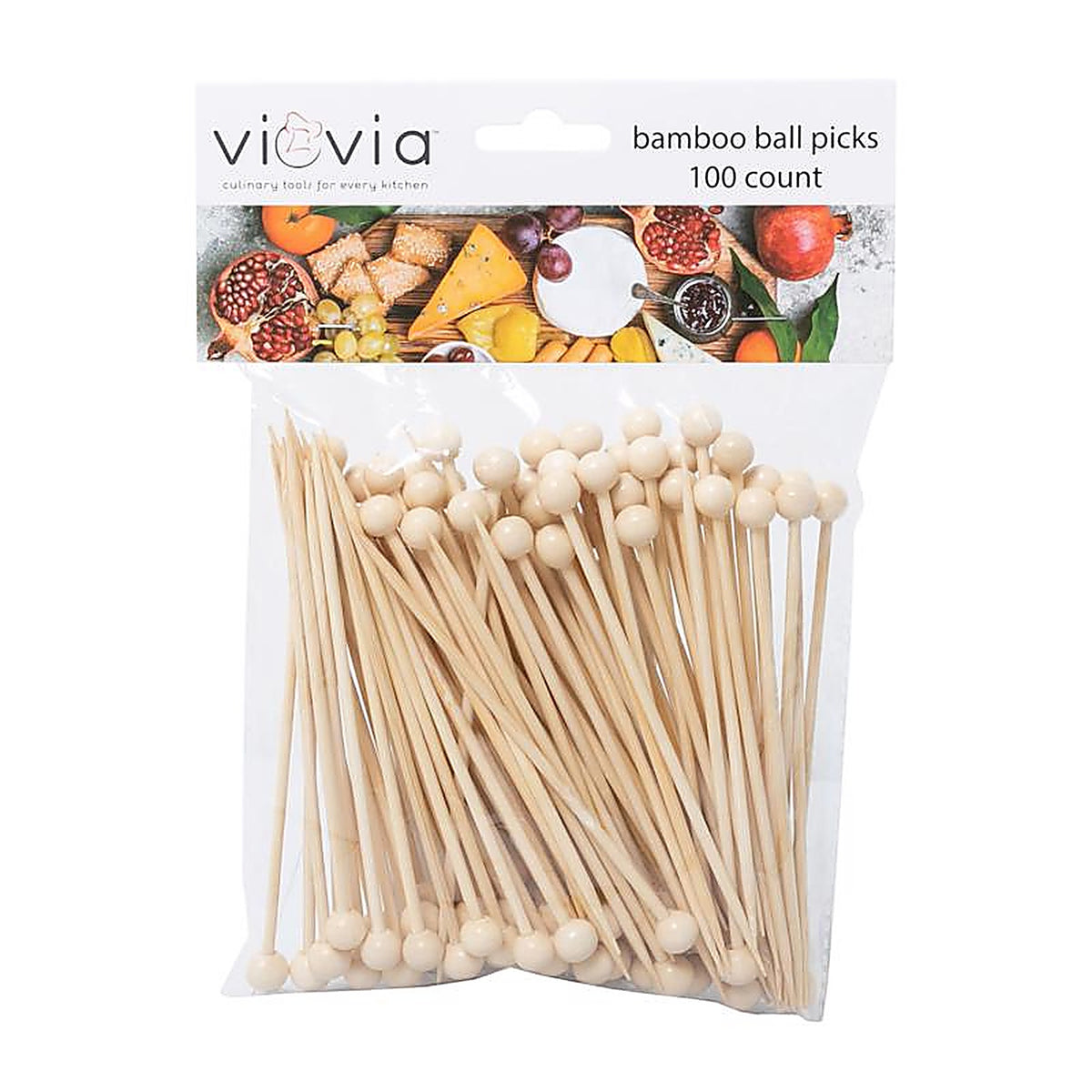 Blueoco - VIO-1067 - Viovia Beige Bamboo Ball Appetizer Pick