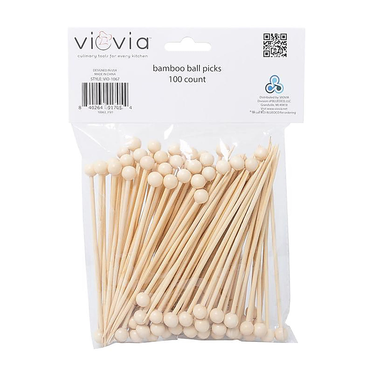 Blueoco - VIO-1067 - Viovia Beige Bamboo Ball Appetizer Pick