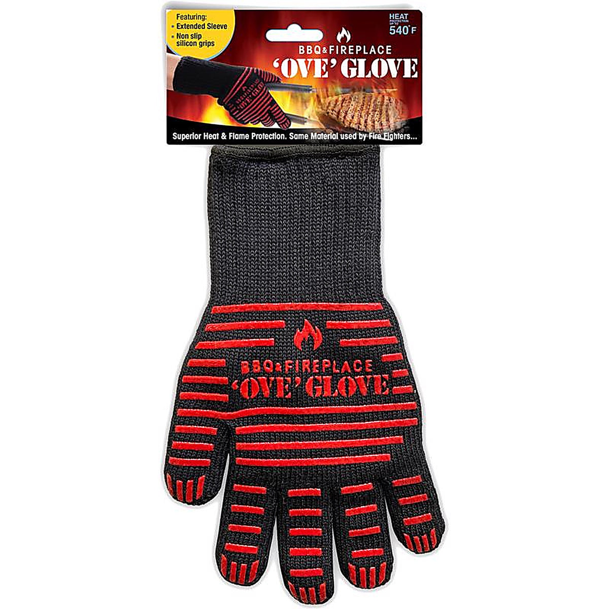 Ove Glove - JP00511-12 - Black/Red Aramid/Cotton Oven Mitt