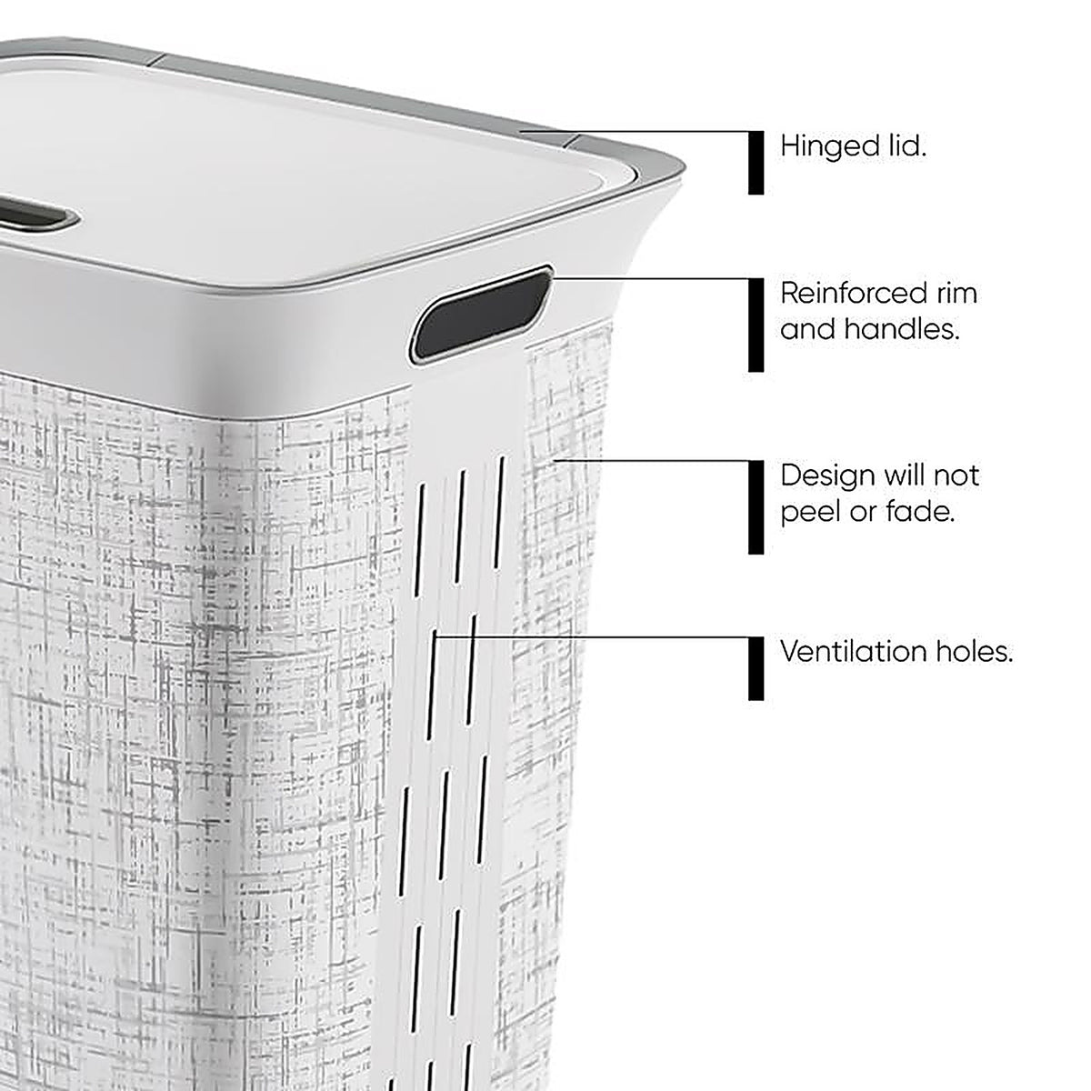 Curver - 251169 - White Resin Laundry Hamper