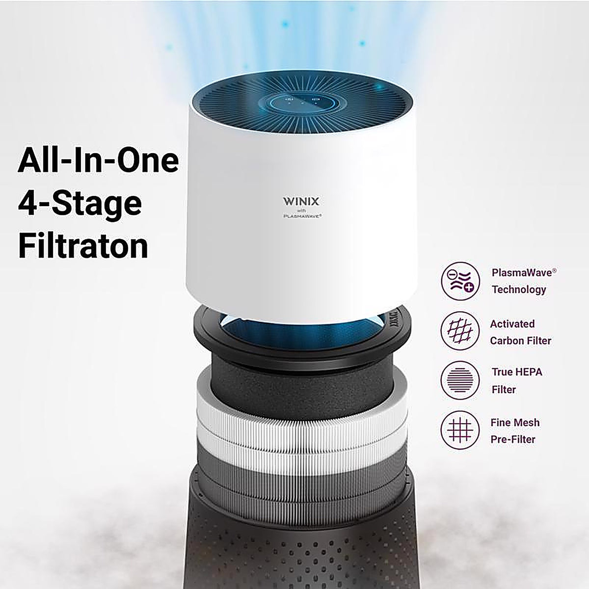 Winix - 1022-0226-01 - A231 Carbon True Hepa Air Purifier Tower 230 Sq Ft