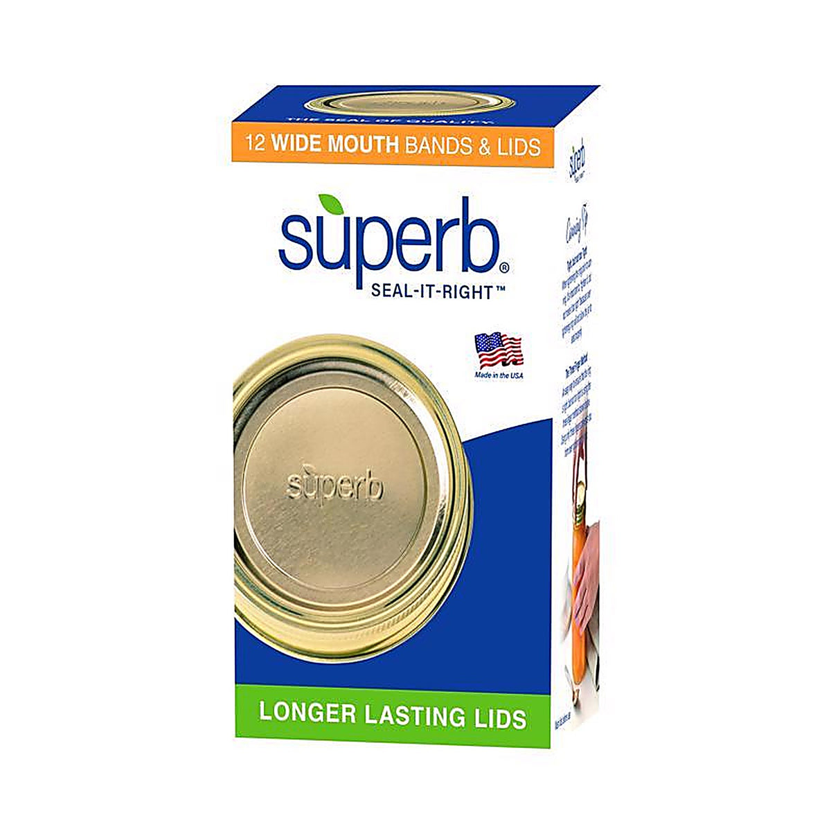 Superb - 90306 - Seal-It-Right Wide Mouth Canning Lids and Bands 12 Pack
