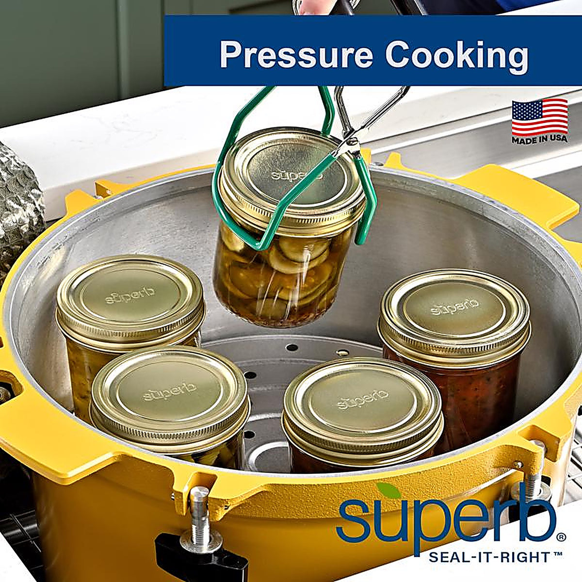 Superb - 90306 - Seal-It-Right Wide Mouth Canning Lids and Bands 12 Pack