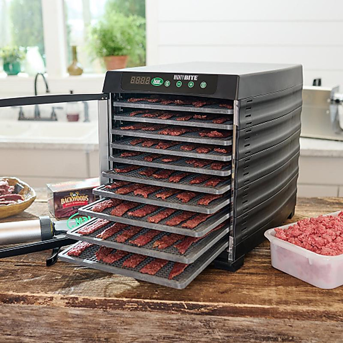 LEM - 1730 - Mighty Bite Black/Silver 10 Sq Ft Food Dehydrator